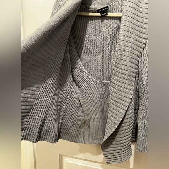 Trouve Grey/Blue Oversized Ribbed Cardigan Size Medium - Picture 8 of 11
